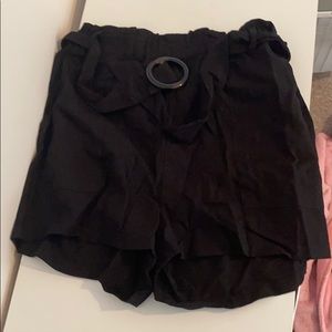 Black cotton shorts